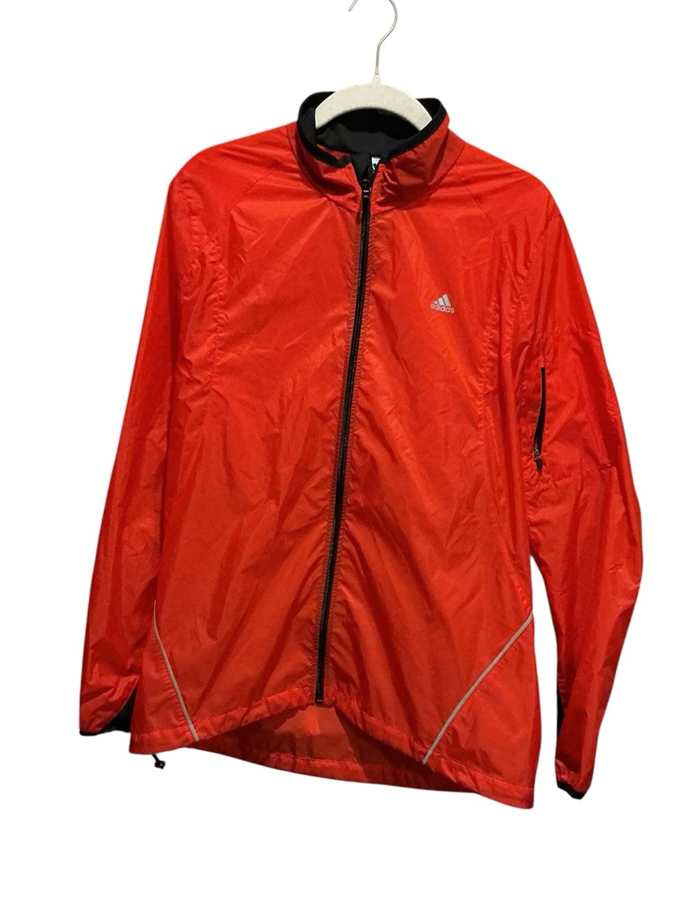 Adidas UNISEX Red/ Orange Full Zipper Nylon Lightweight Windbreaker